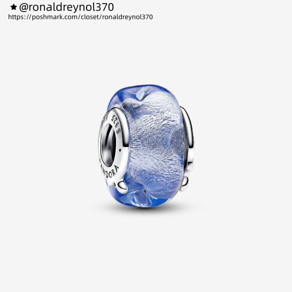 Pandora Wavy Blue Murano Glass Charm - Picture 1 of 6